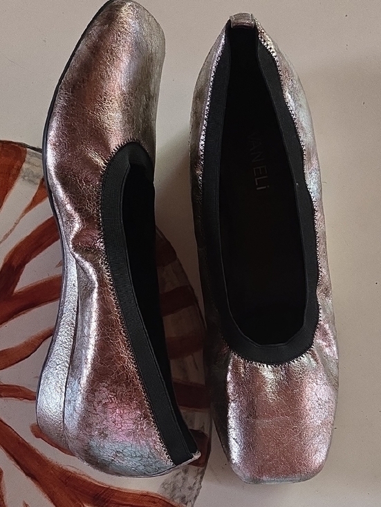 Van Eli Shoes - Van Eli Metallic Gold And Silver Demi Wedge Flat Size 11